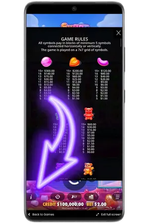 Familiarize yourself with the game rules Sugar Rush Super Scatter